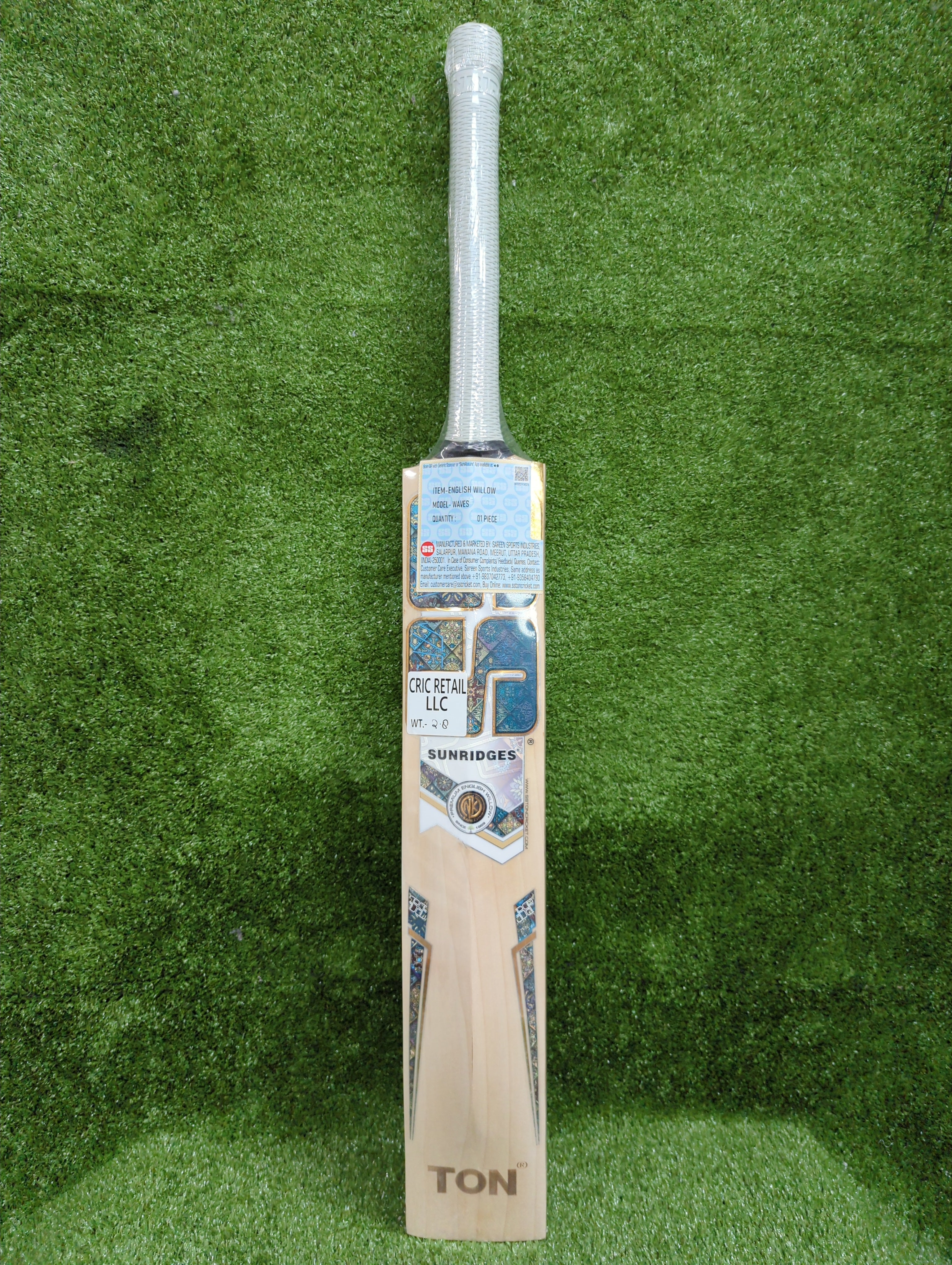 SS Waves English Willow Cricket Bat Long Blade SS