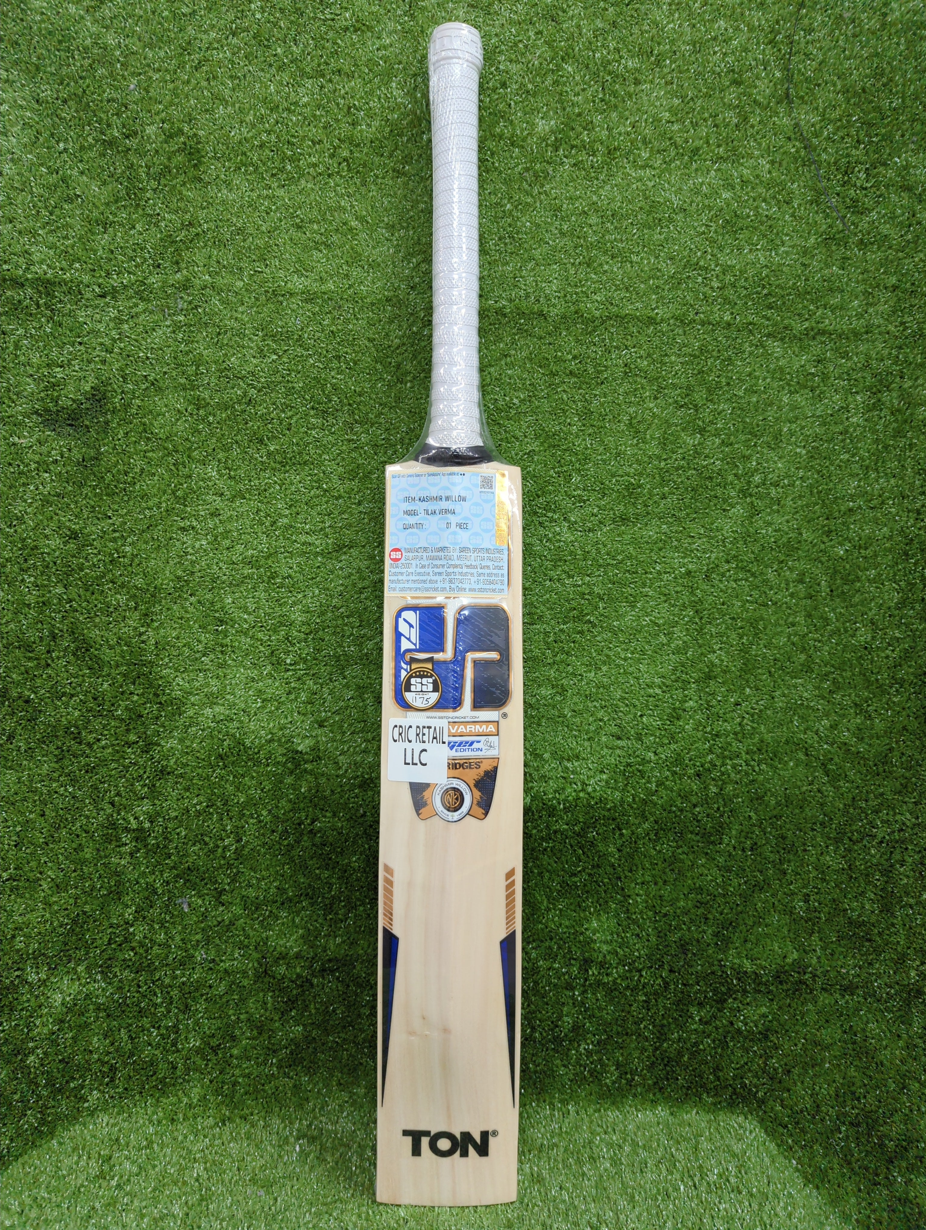 SS Tilak Varma Trigger Edition Kashmir Willow Cricket Bat Long Handle SS