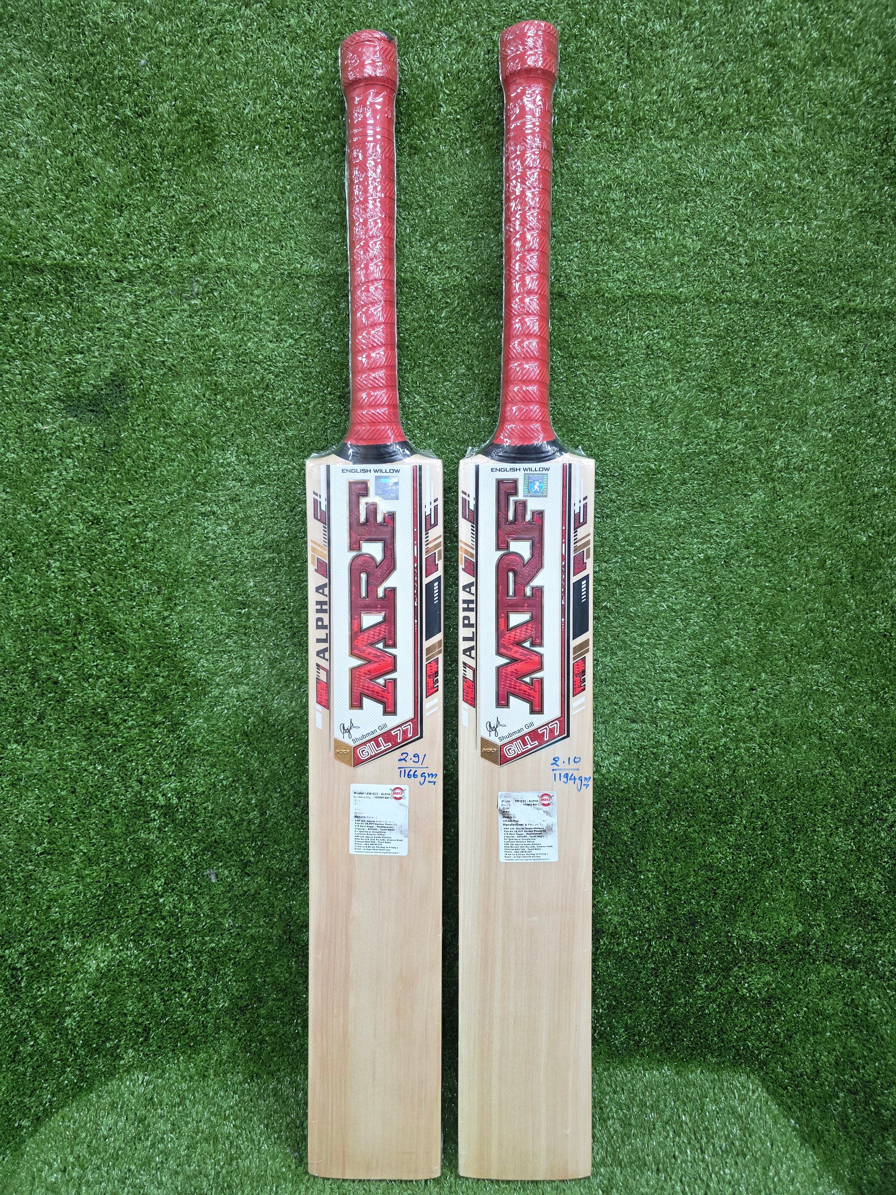 MRF Alpha GILL 77 English Willow Cricket Bat MRF