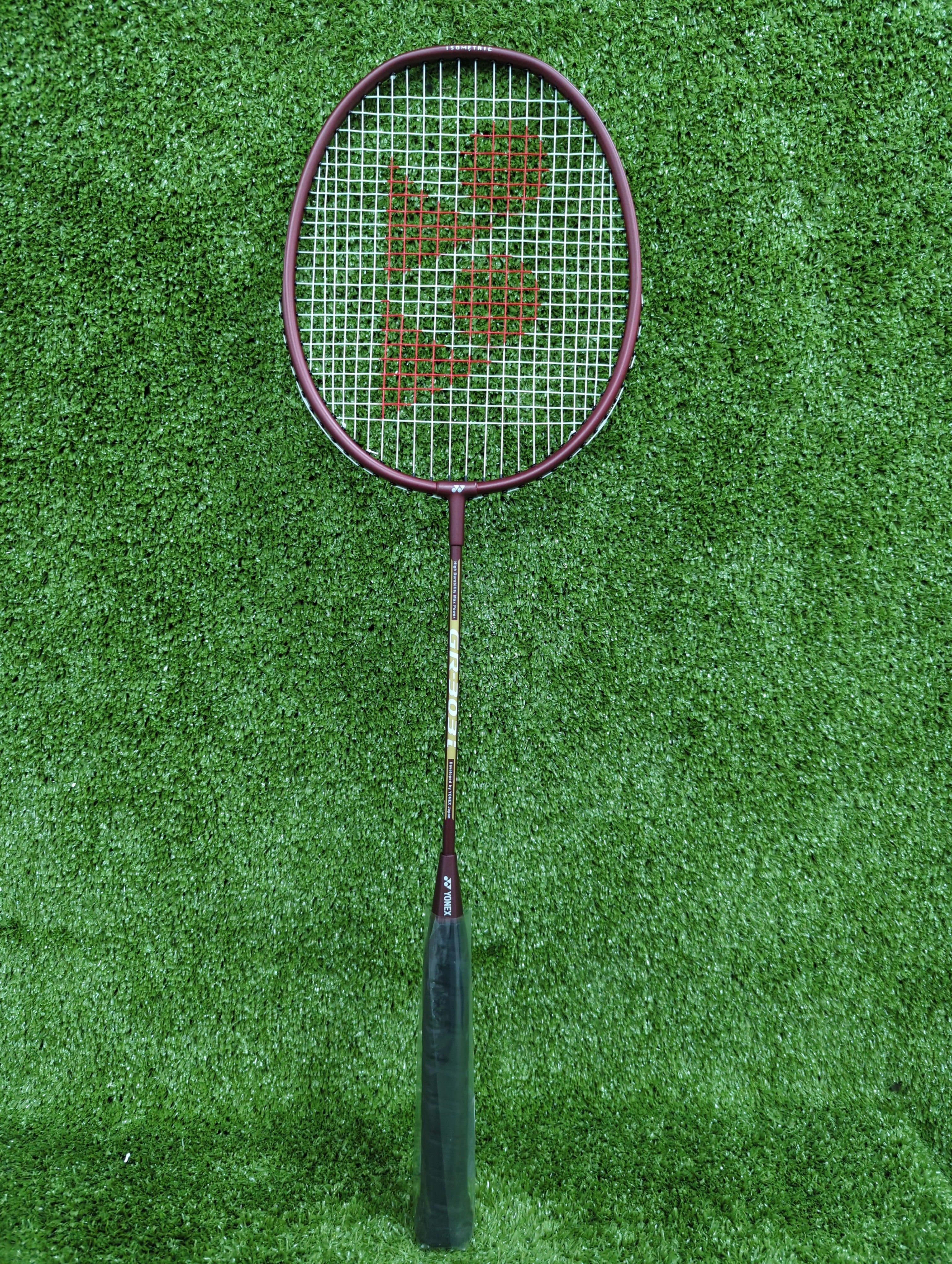 Yonex GR-303i Dark Red Badminton Racket Prestrung - Made in India