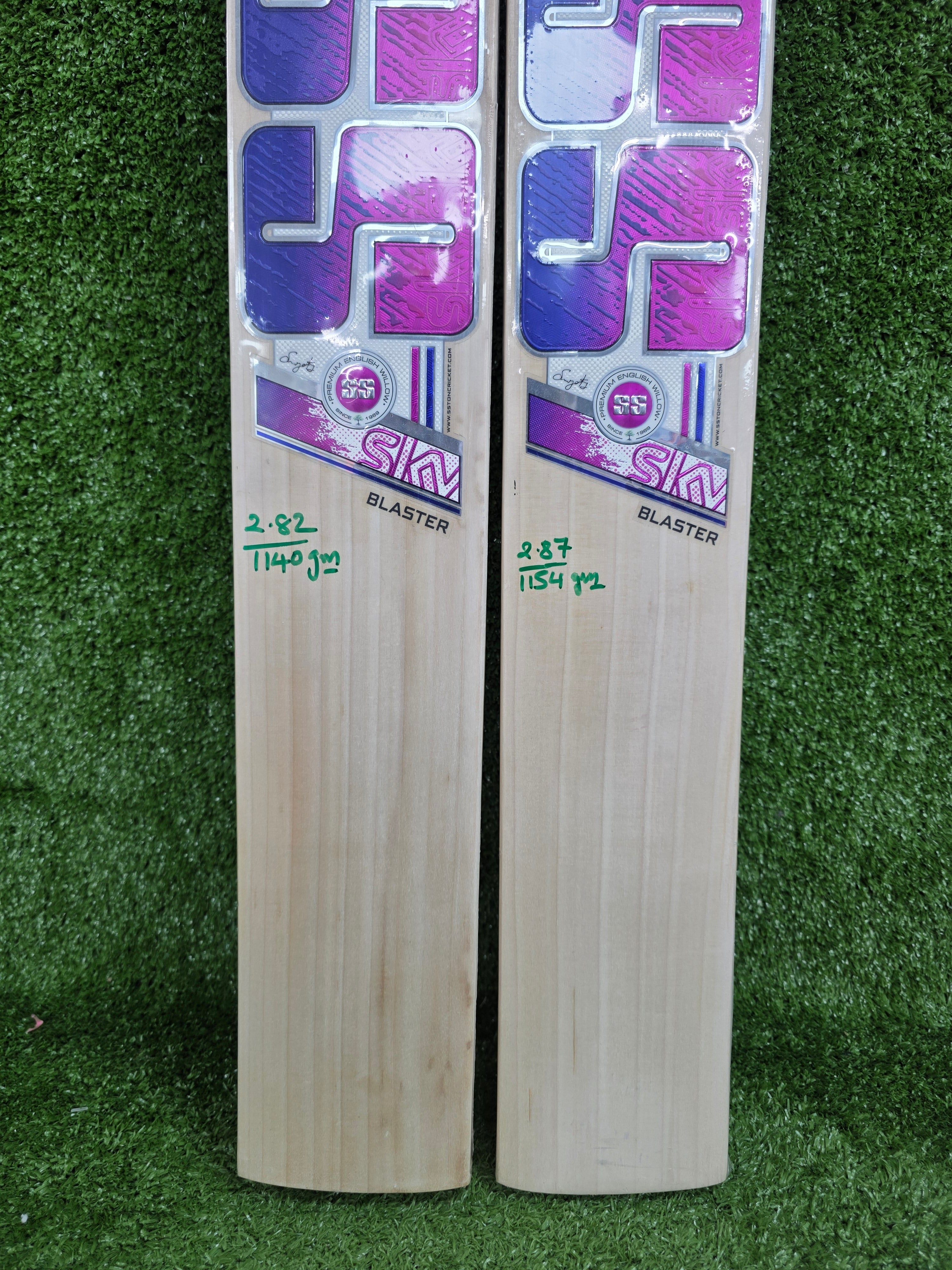 SS Sky Blaster English Willow Cricket Bat - Pink Sticker SS