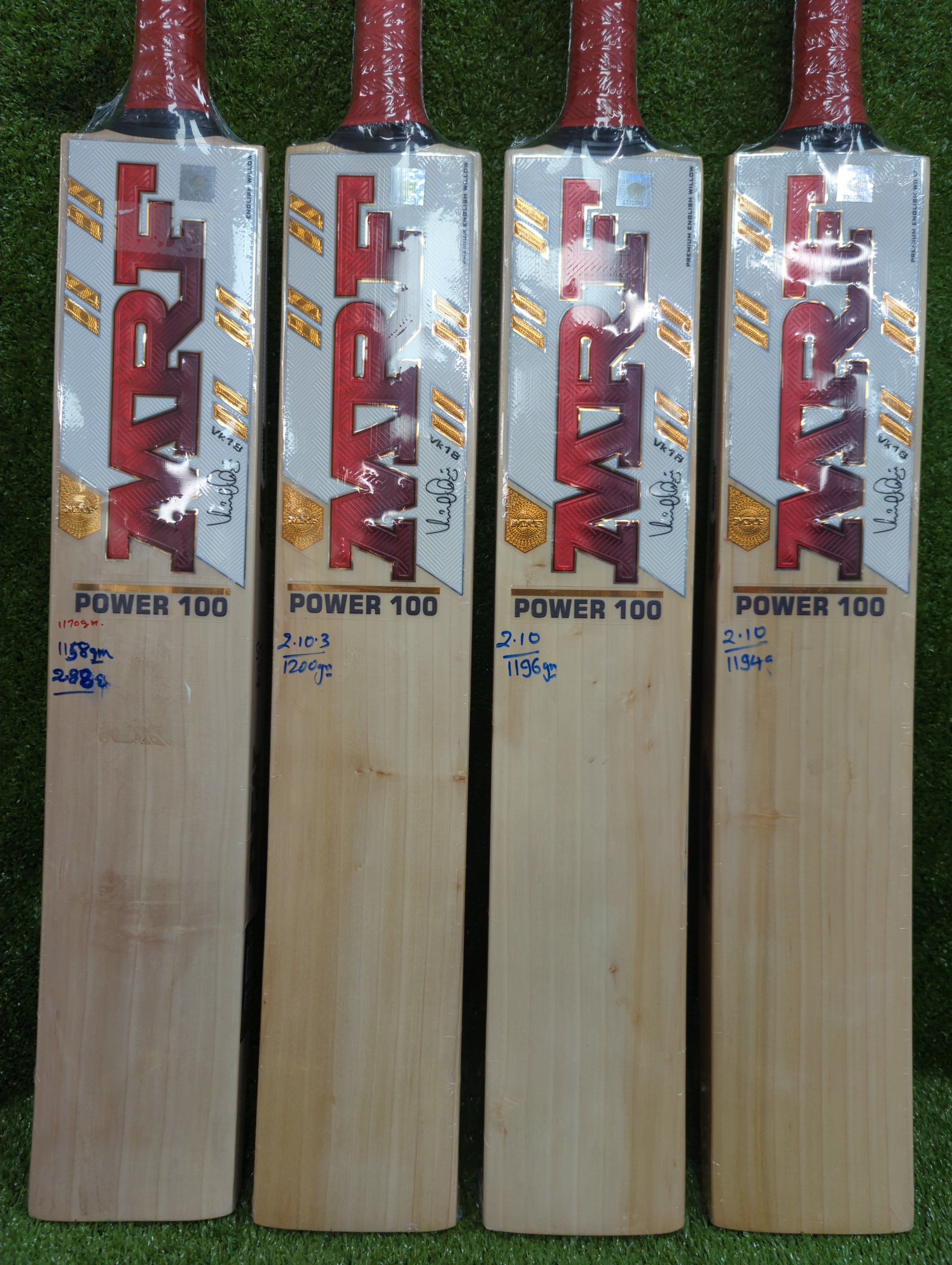 MRF VK Power 100 English Willow Cricket Bat (Grade 3) | Short Handle MRF