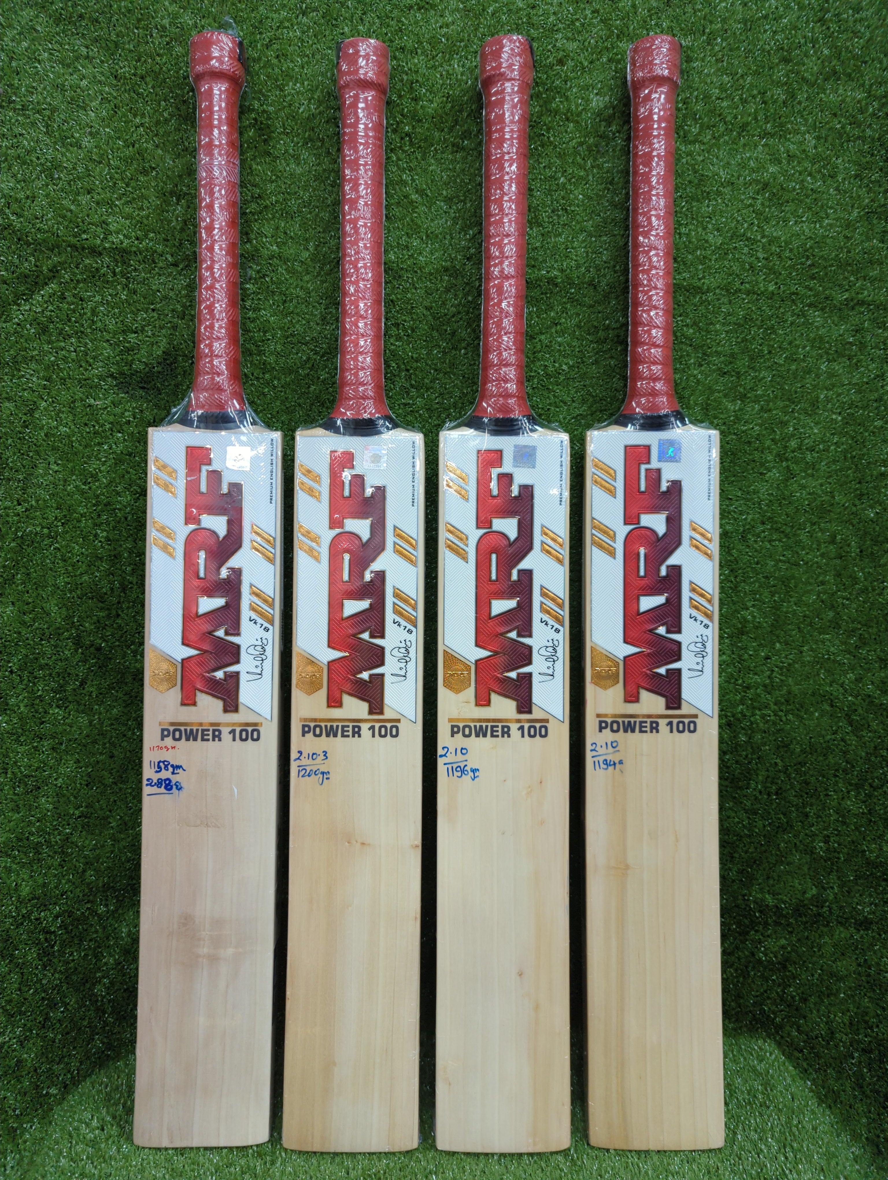 MRF VK Power 100 English Willow Cricket Bat (Grade 3) | Short Handle MRF