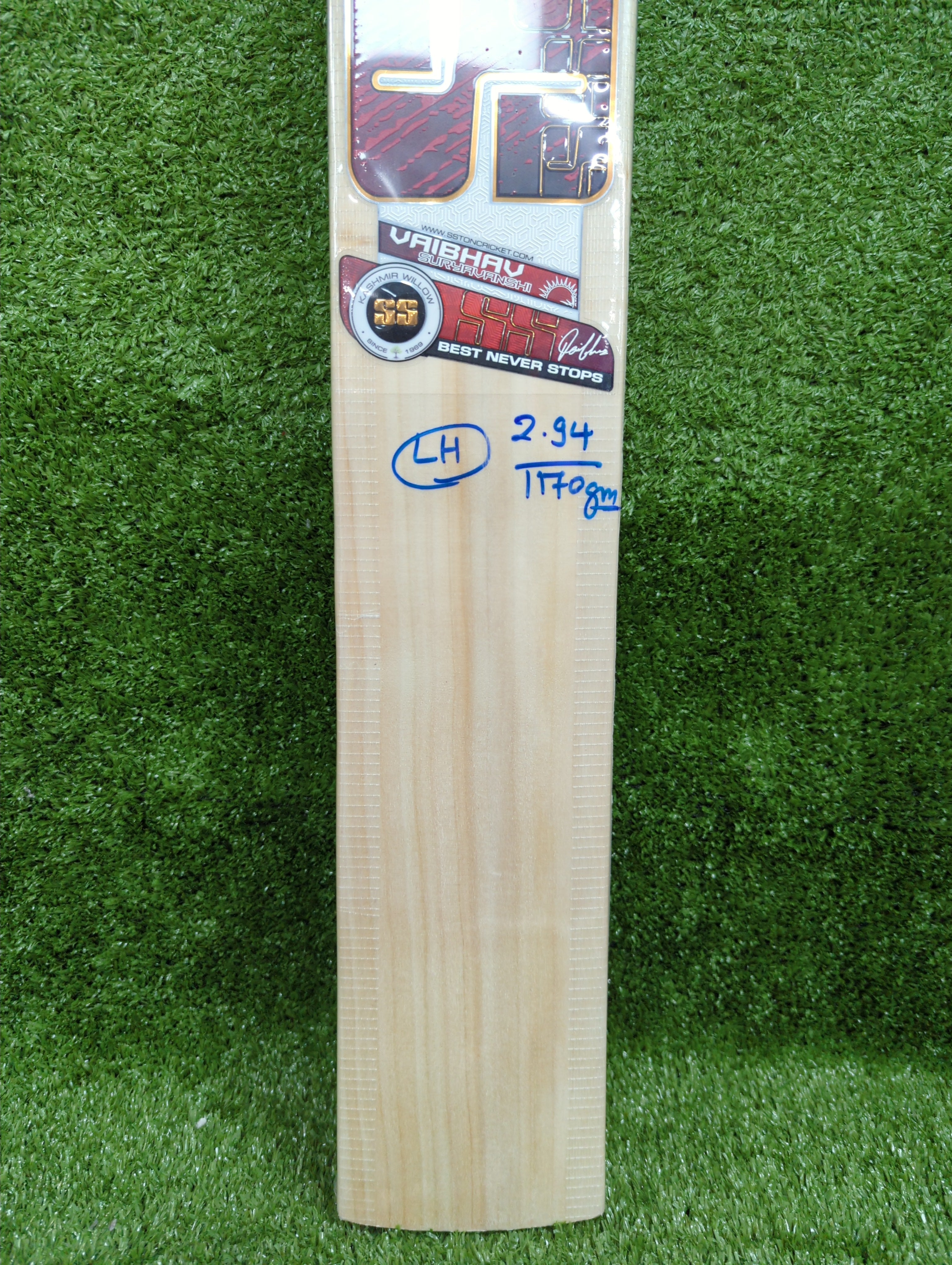 SS Vaibhav Sooryavanshi Premium Kashmir Willow Cricket Bat Long Handle SS