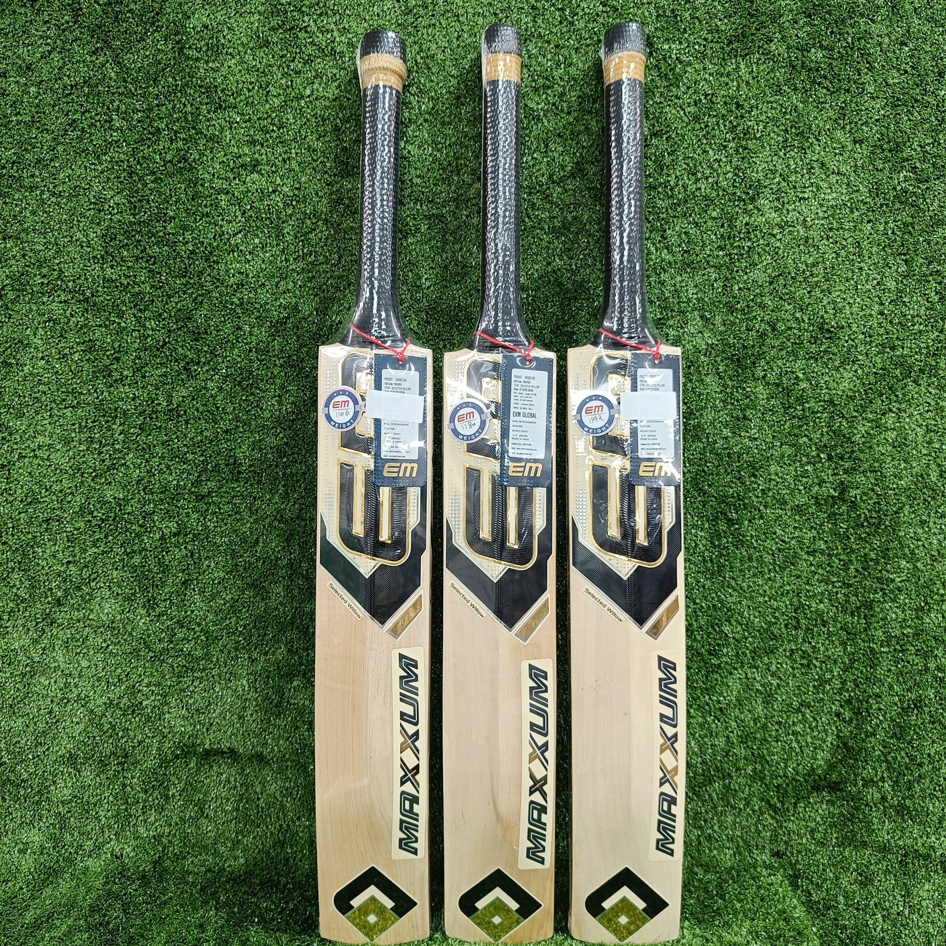 EM Maxxum Player Edition Selected Willow Cricket Bat (Gold)