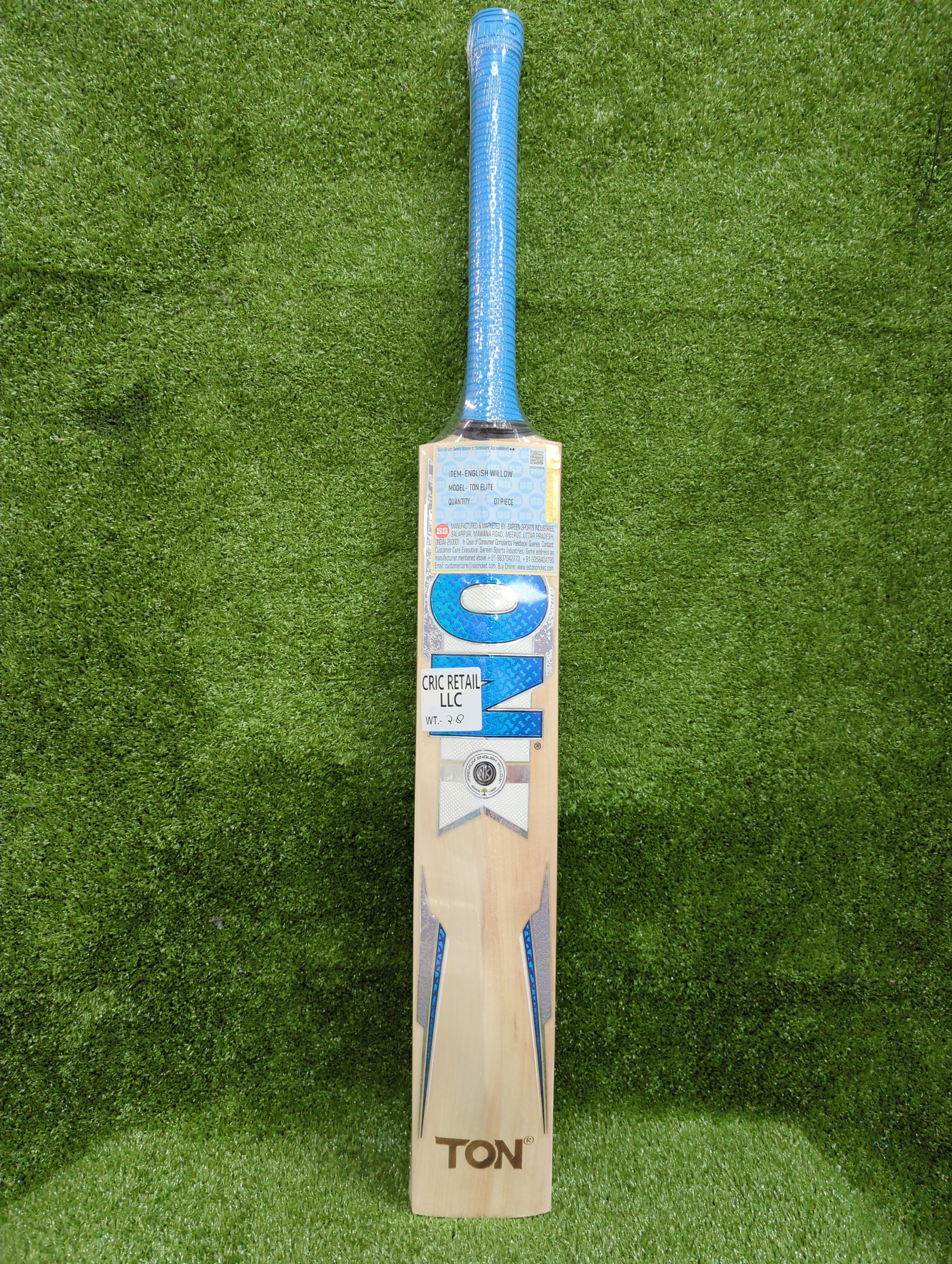 SS TON Elite English Willow Cricket Bat Long Blade SS