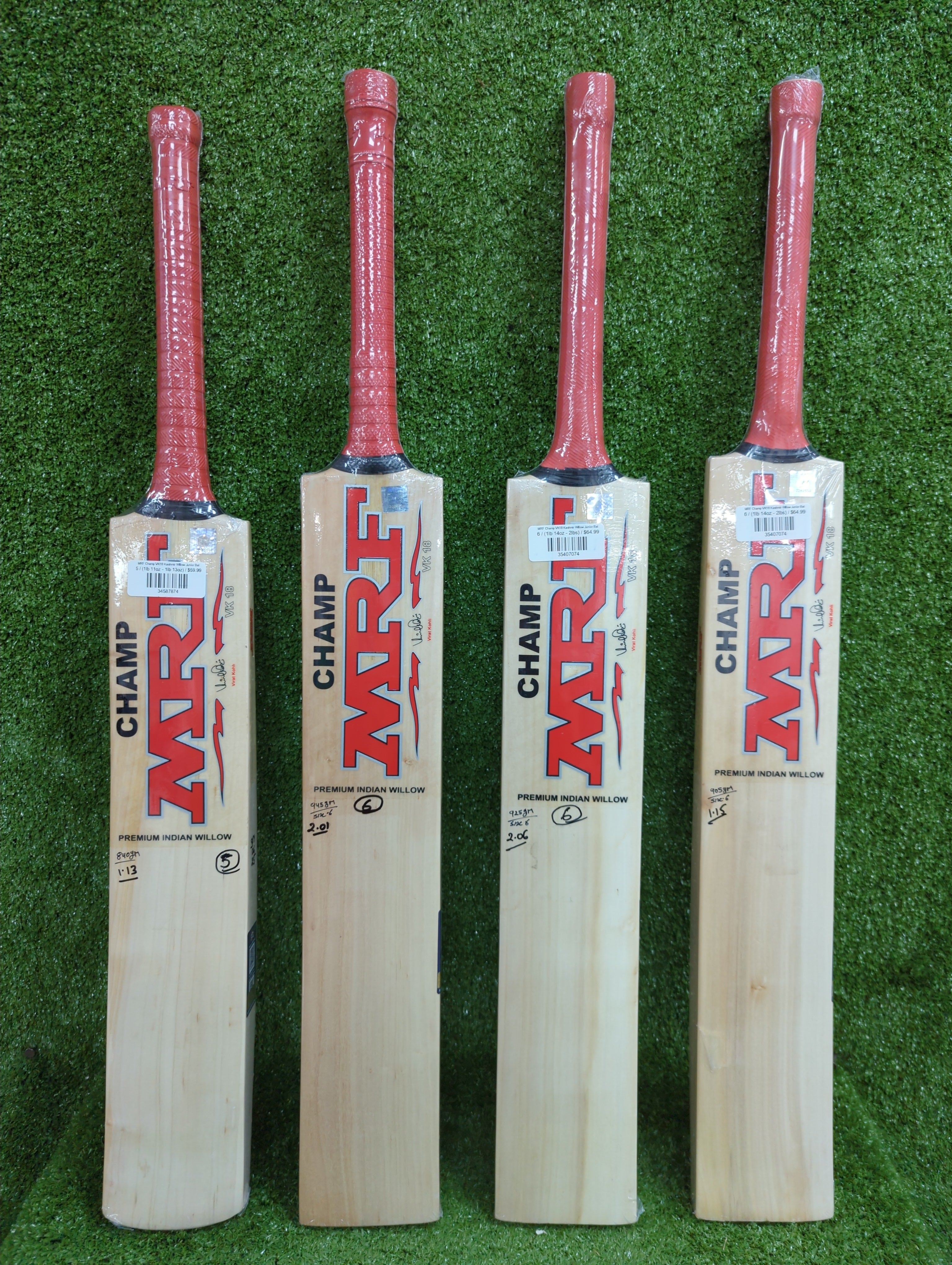 MRF Champ VK18 Junior / Youth Kashmir Willow Bat