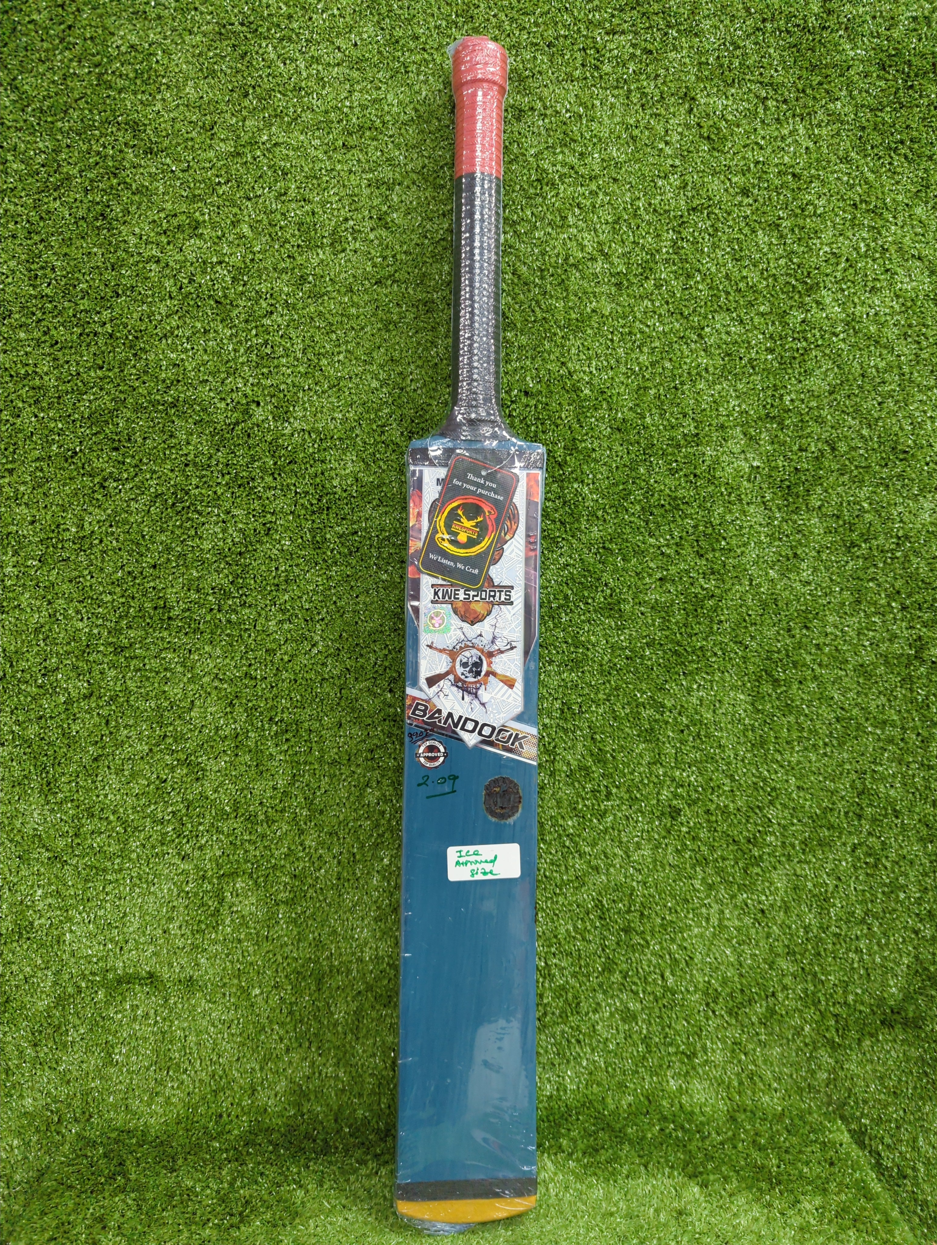 Bandook Blue - Players Edition Scoop Bats  (2 holes, 4 Scoops - 33.5 Inches Height) ICC APPROVED