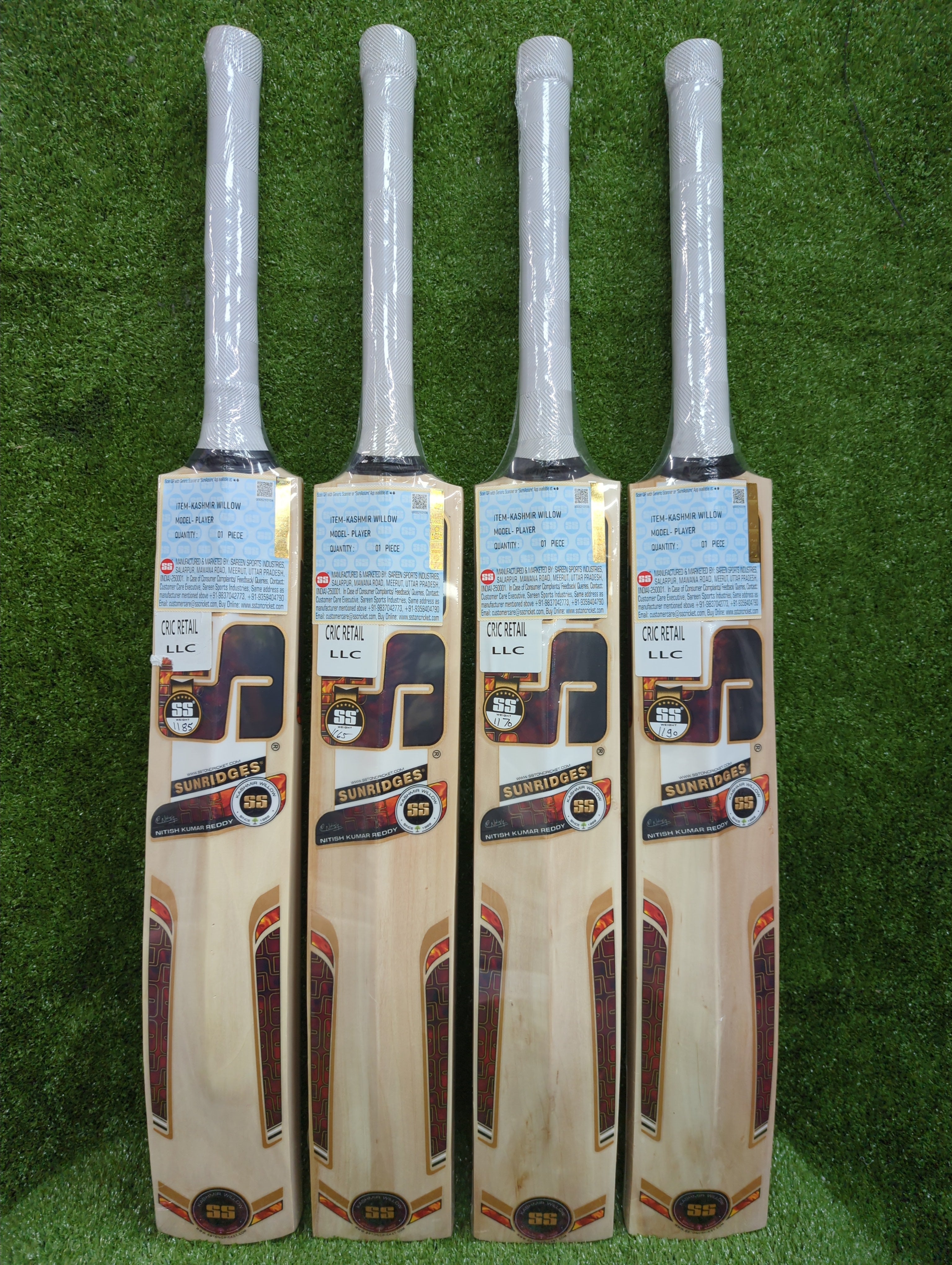SS Nitish Kumar Reddy Players Kashmir Willow Cricket Bat SS