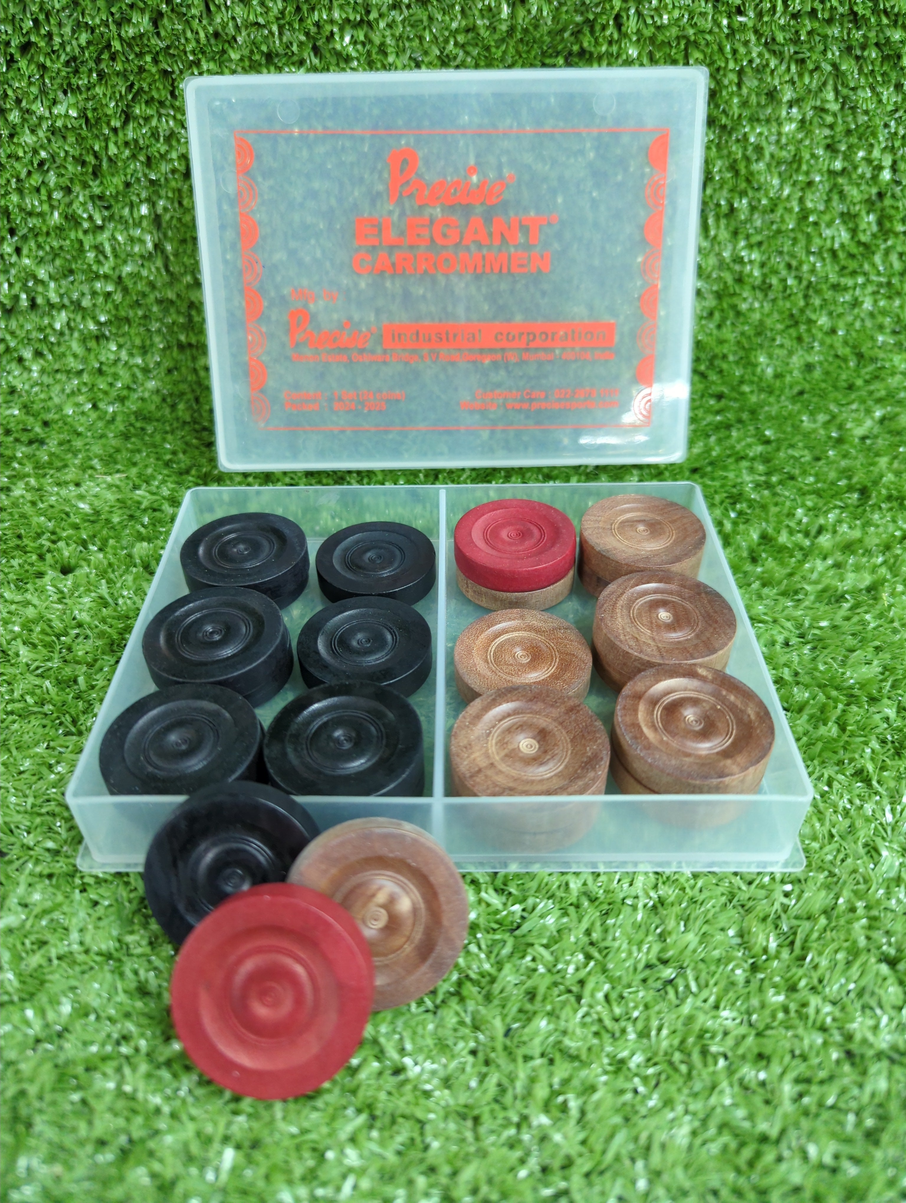 Precise Elegant Carrom Coins Set Plastic Case