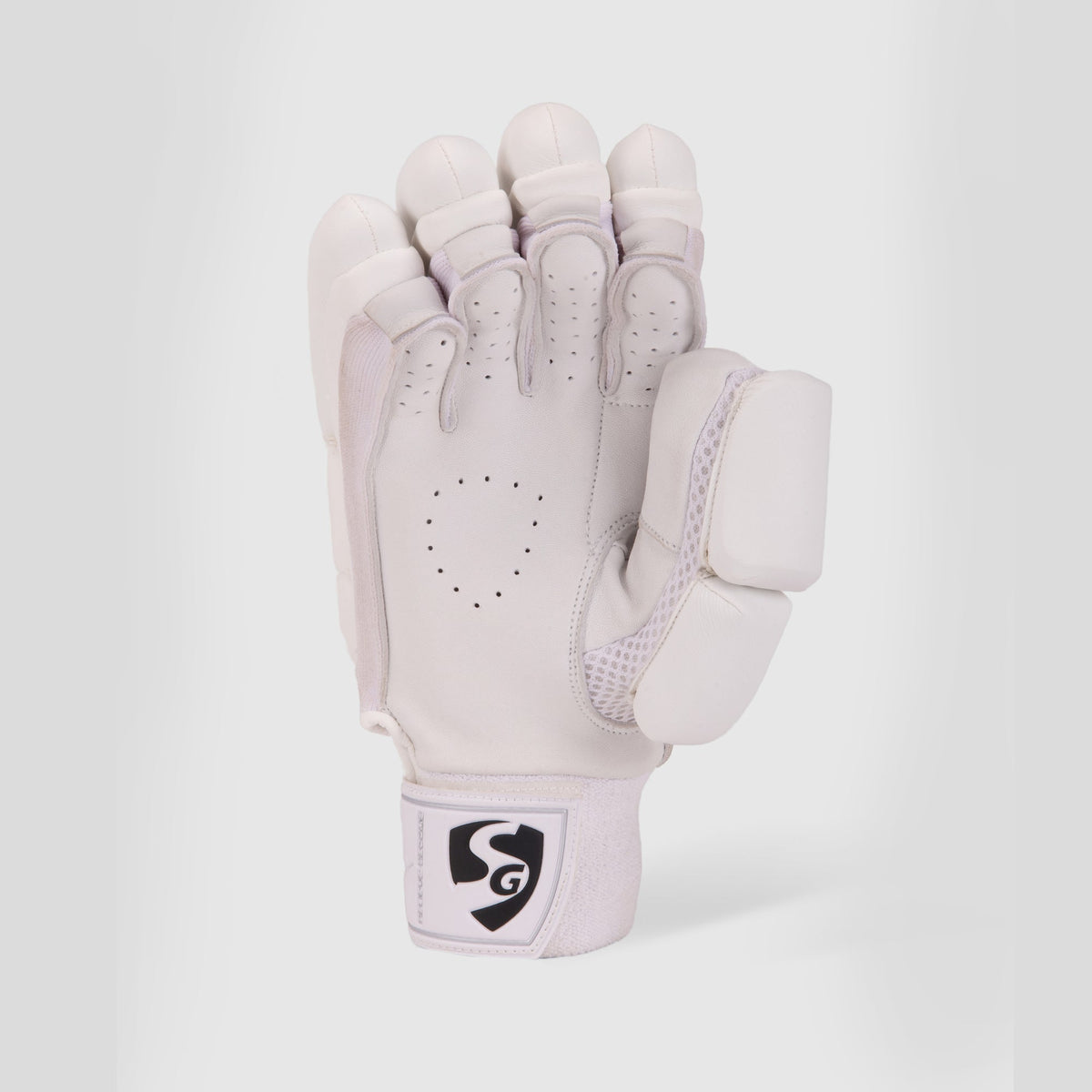 SG HP Lite Adult Cricket Batting Gloves (White) by SG - palm and thumb detail - TopCricketStore