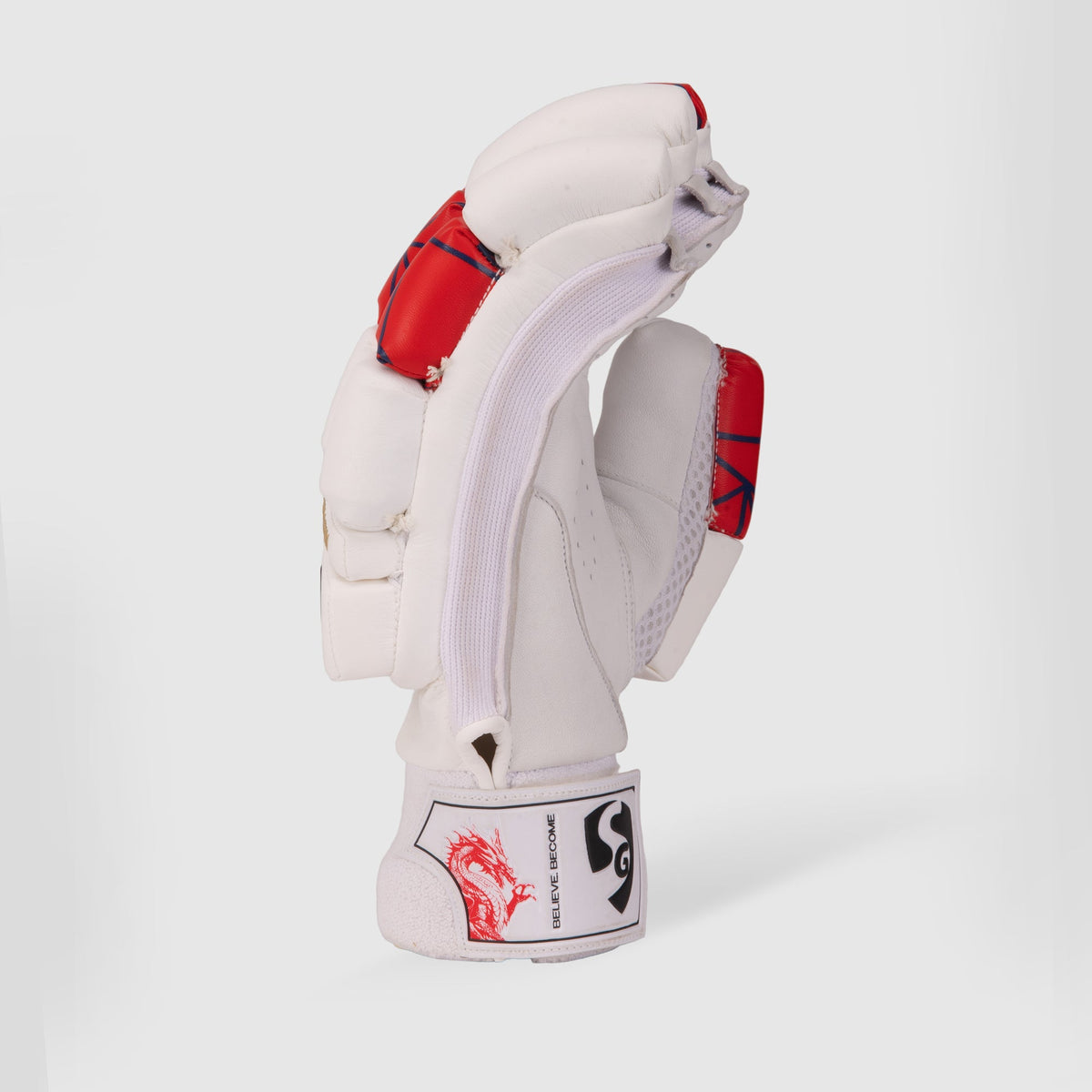 SG KLR Lite Adult Cricket Batting Gloves (Blue/Red) by SG - side view - TopCricketStore