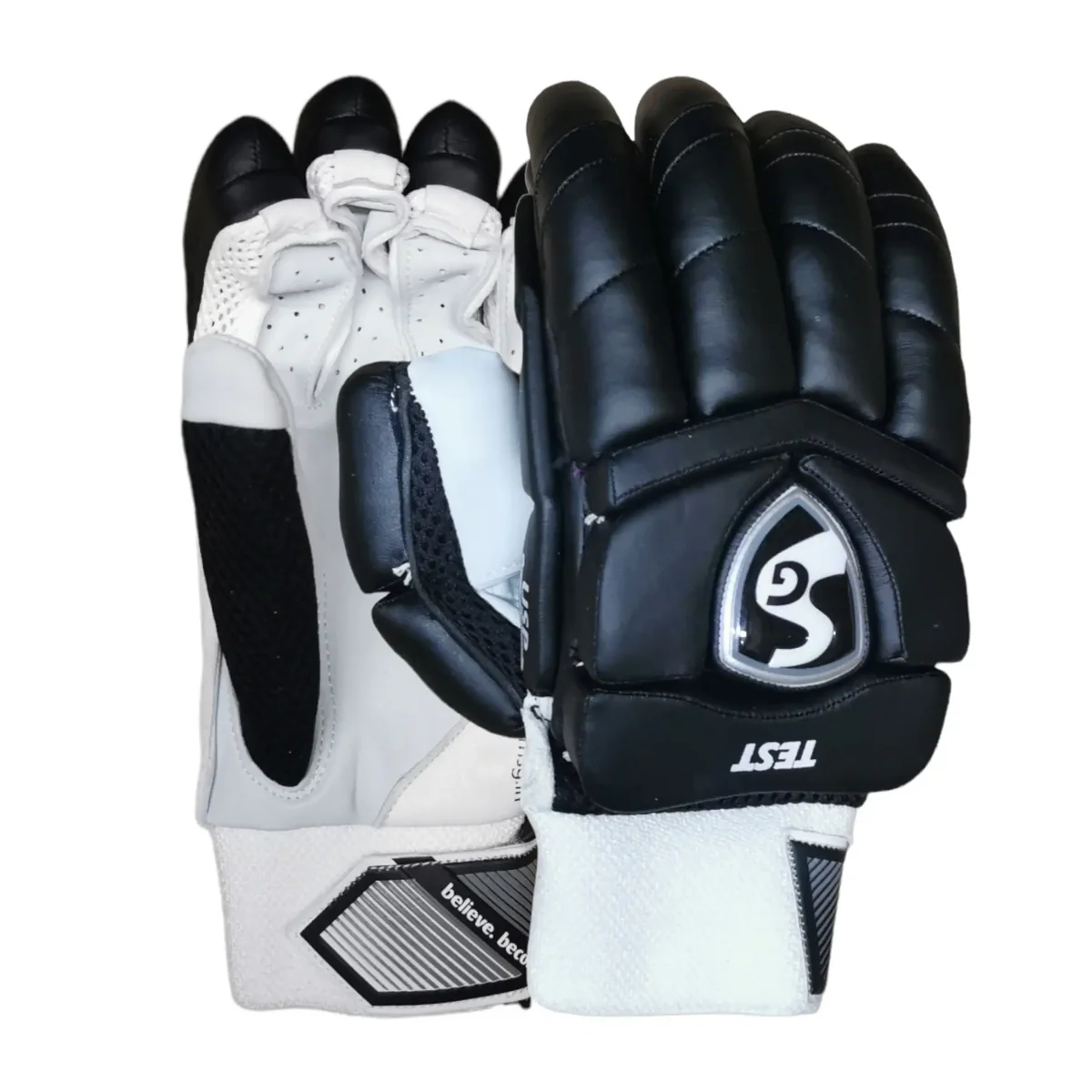 SG Test Black Adult Cricket Batting Gloves