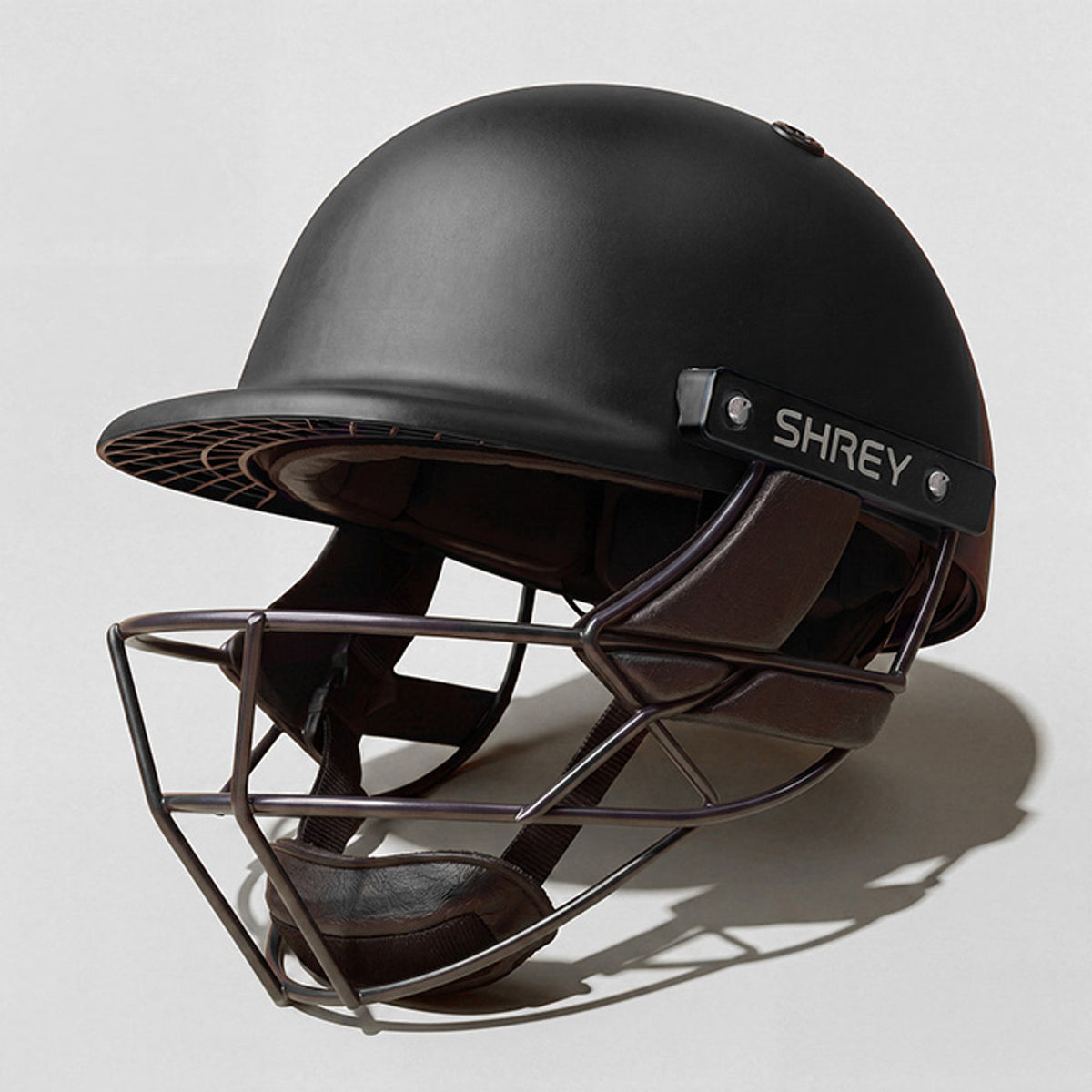 Shrey Chroma Steel Adult Cricket Helmet by SHREY - Black - three-quarter view - TopCricketStore