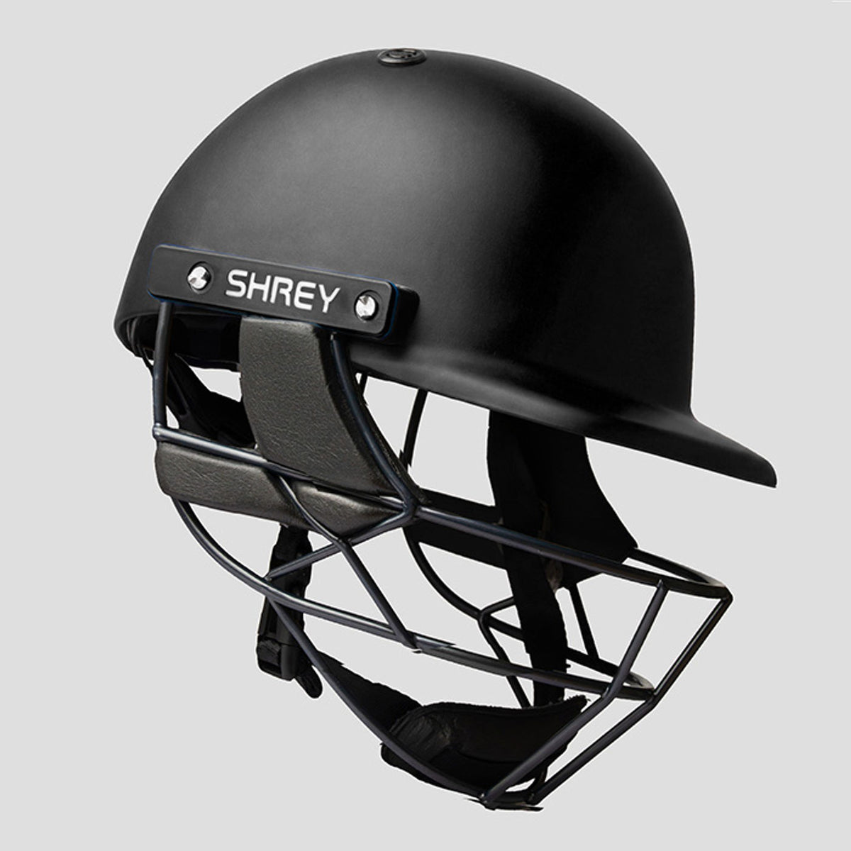Shrey Chroma Steel Adult Cricket Helmet by SHREY - Black - side view - TopCricketStore