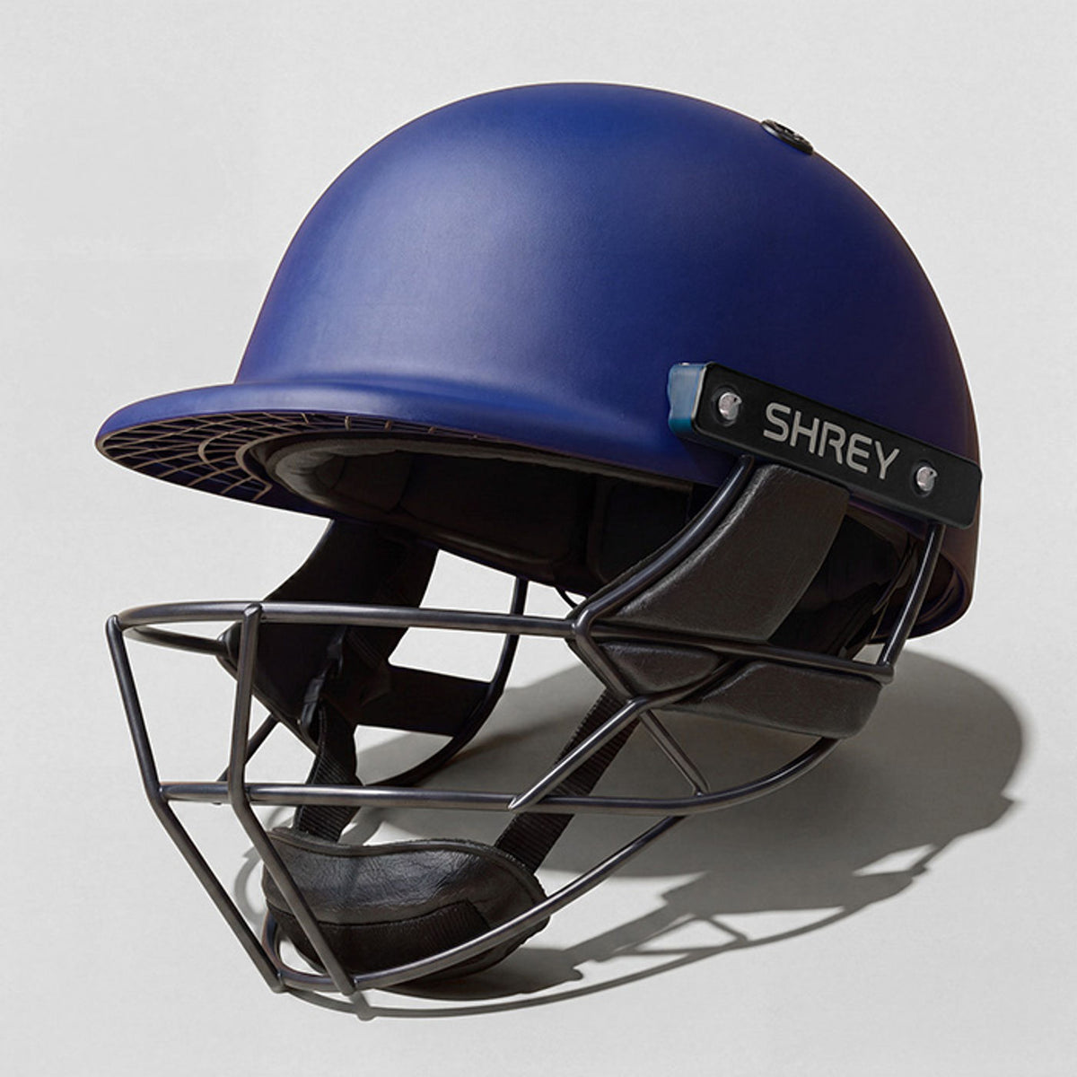 Shrey Chroma Steel Adult Cricket Helmet by SHREY - Navy - three-quarter view - TopCricketStore