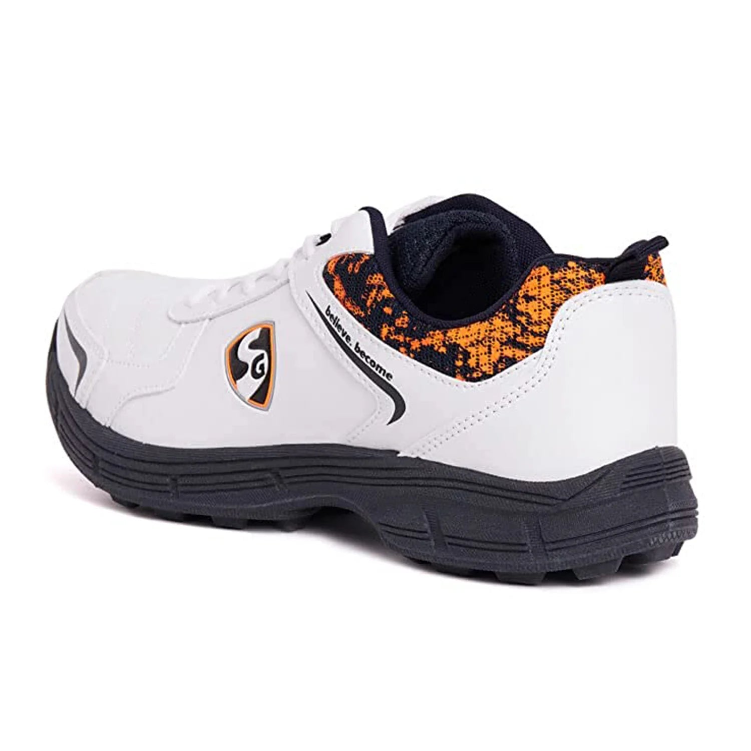 SG Savage White/Black Junior Cricket Shoes