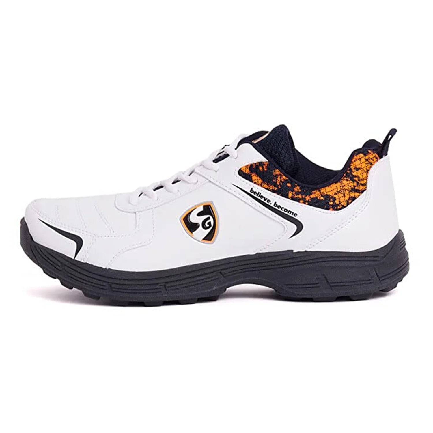 SG Savage White/Black Junior Cricket Shoes