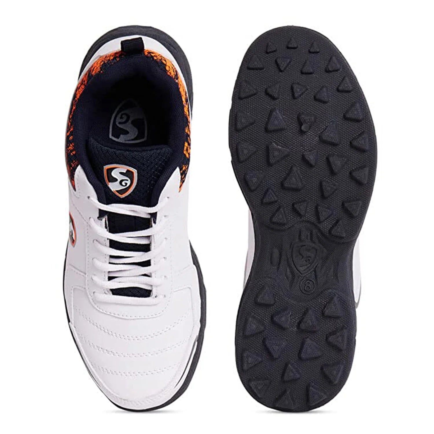 SG Savage White/Black Junior Cricket Shoes