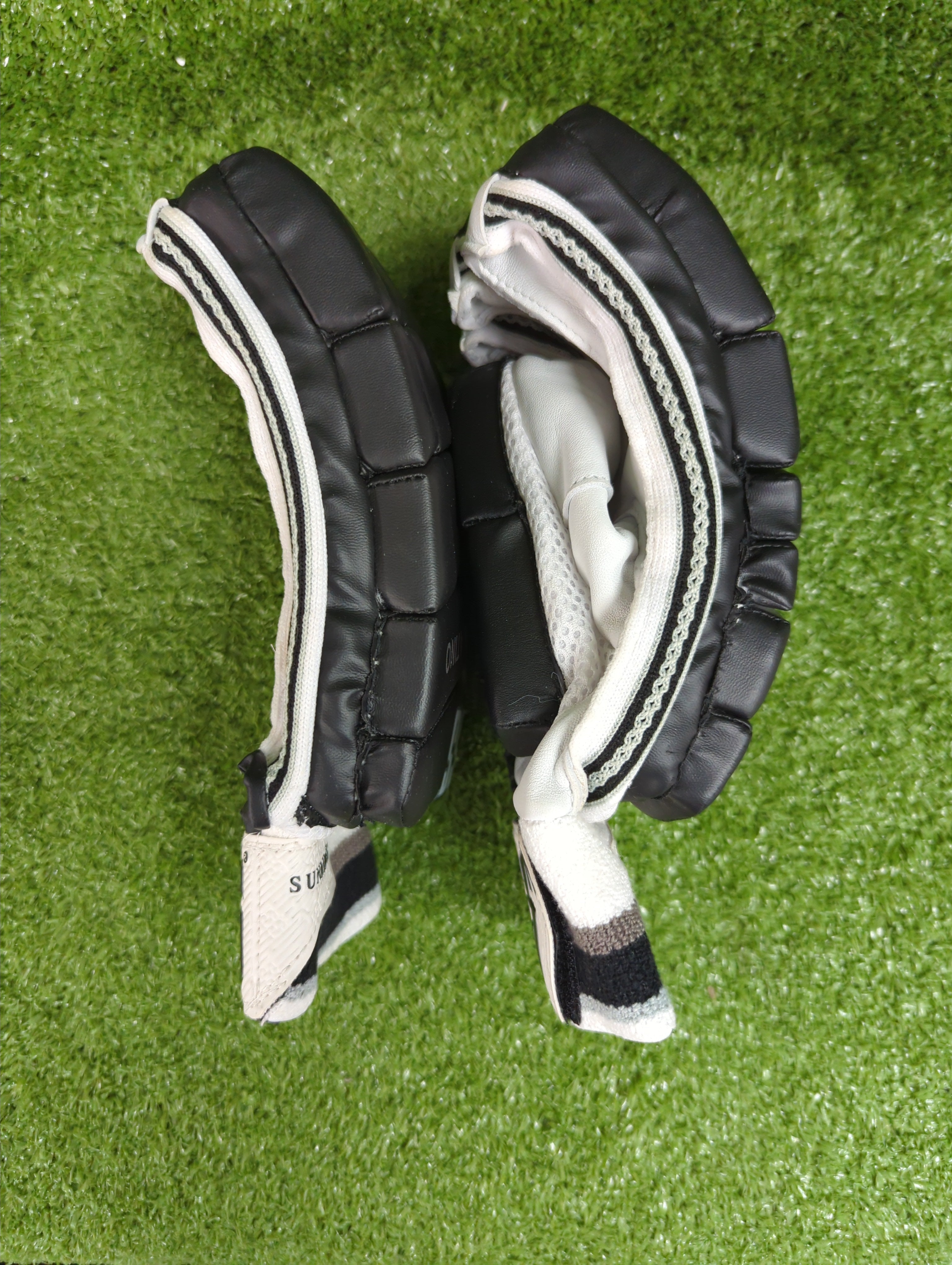 Cricketer holding bat wearing SS Platino Black gloves