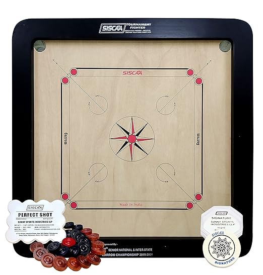 Siscaa Tournament Fighter (20mm) Indian Ply Carrom Board