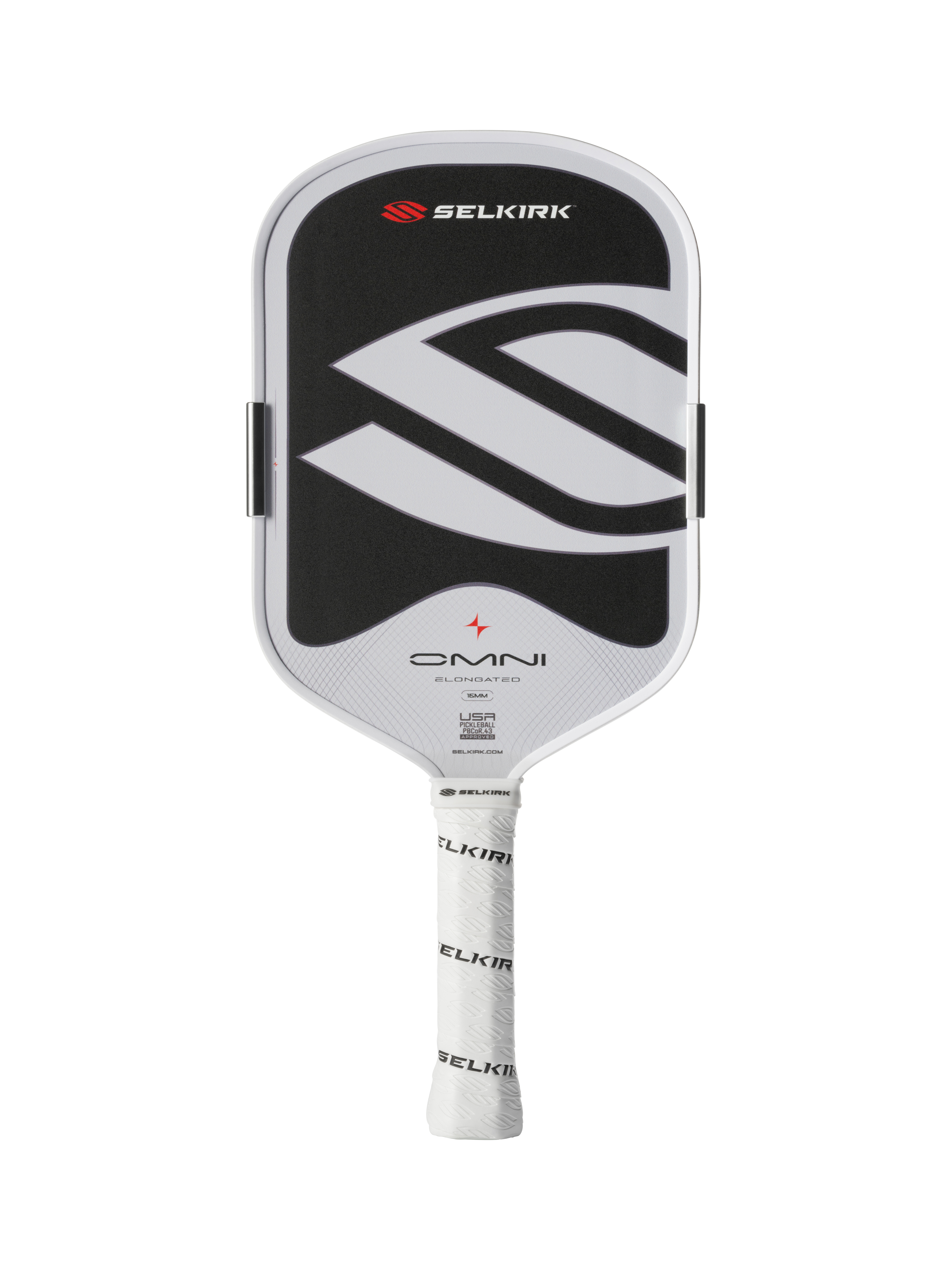 Selkirk OMNI pickleball paddle, Elongated shape in Chalk White, full face view