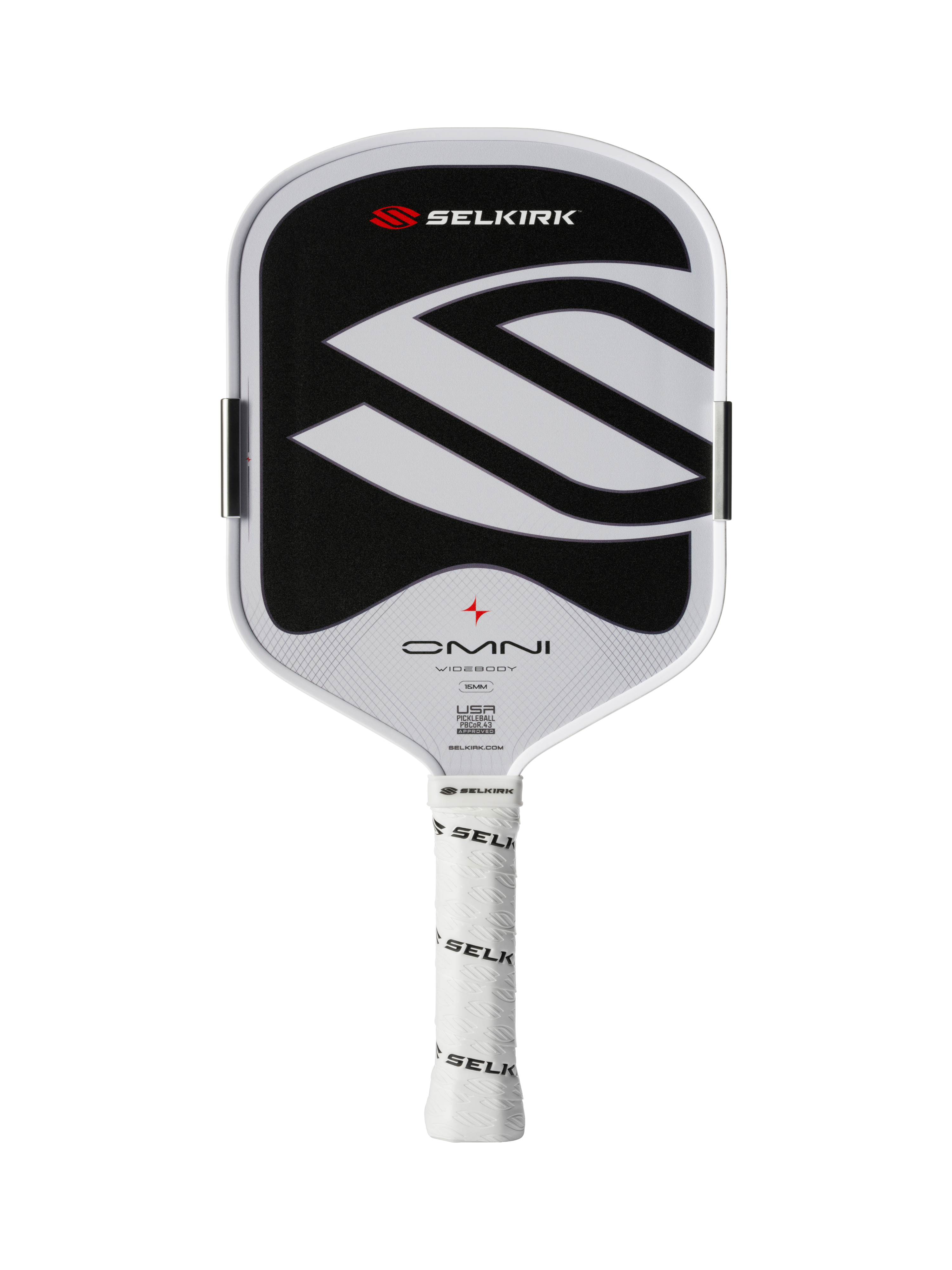 Selkirk OMNI pickleball paddle, Widebody shape in Chalk White, full face view