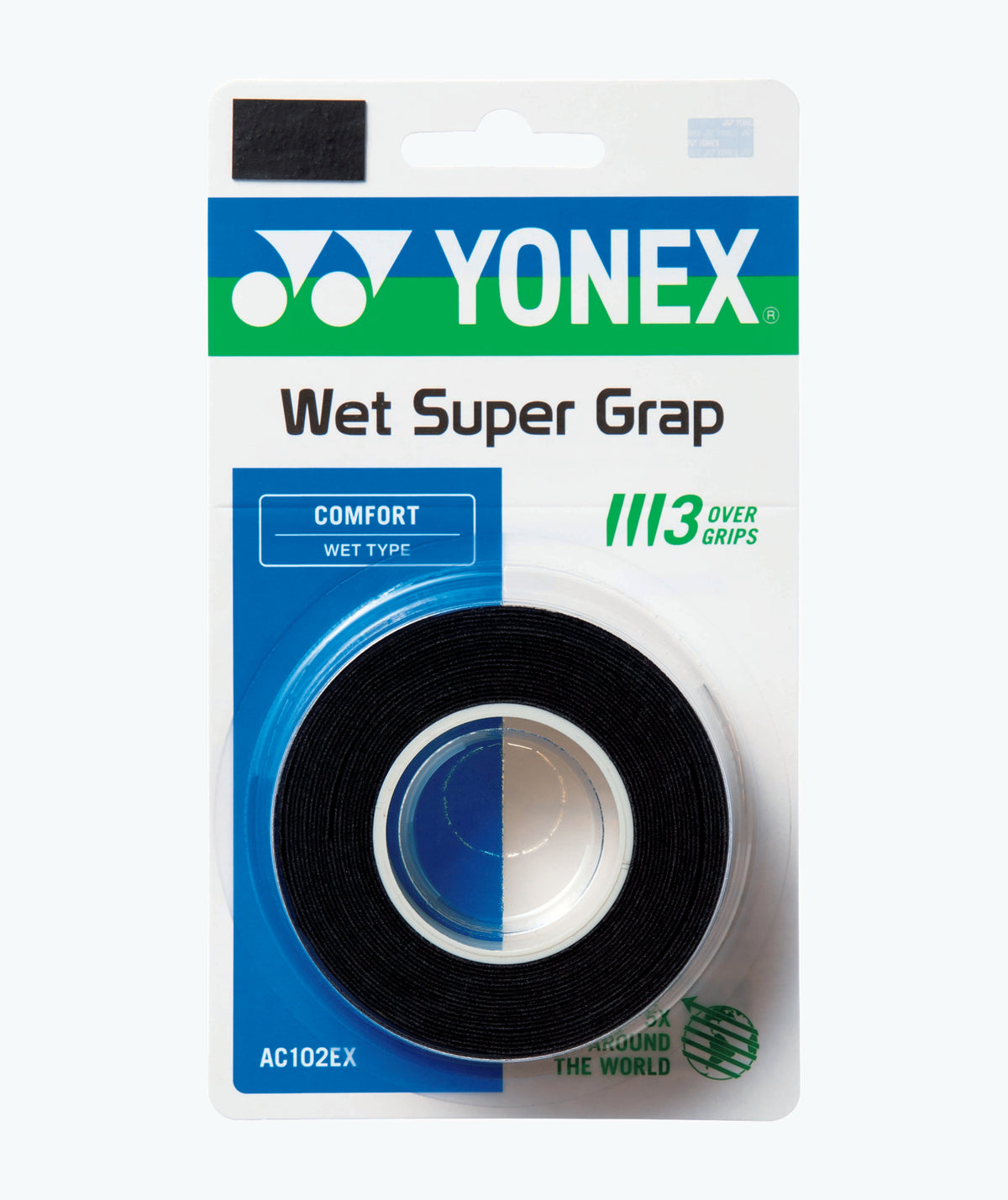 Yonex Super Grap AC102EX-3 Badminton Overgrip (3 Wraps) by Yonex - Black - TopCricketStore