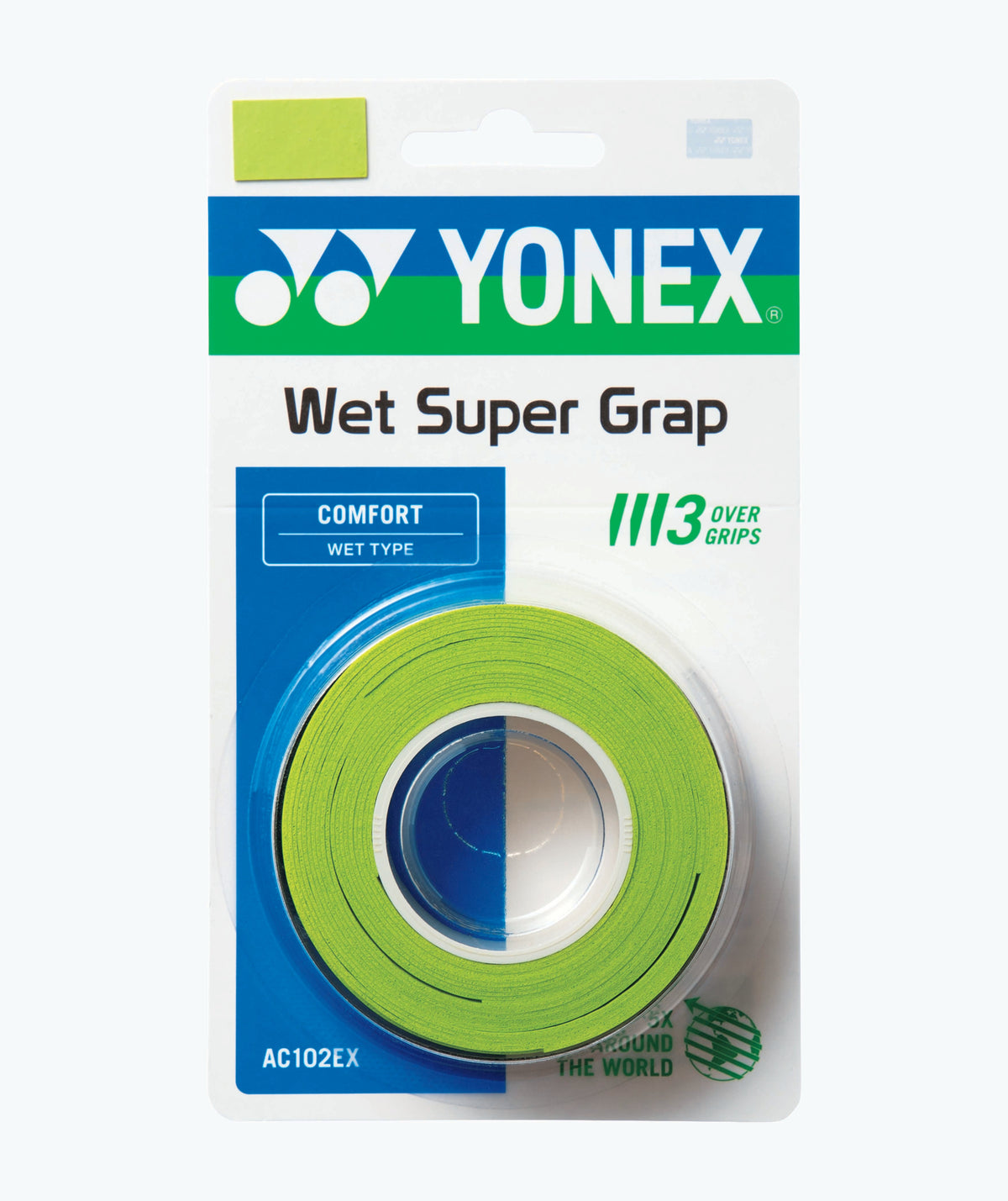 Yonex Super Grap AC102EX-3 Badminton Overgrip (3 Wraps) by Yonex - Citrus Green - TopCricketStore