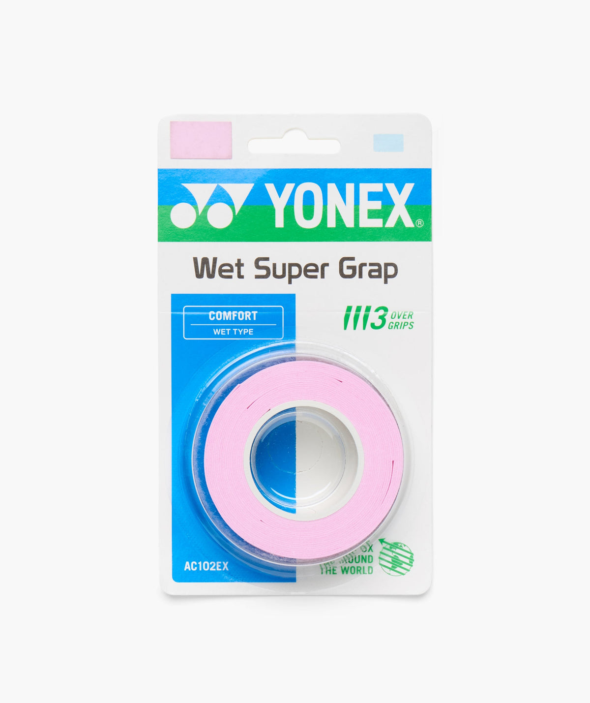 Yonex Super Grap AC102EX-3 Badminton Overgrip (3 Wraps) by Yonex - Mist Pink - TopCricketStore
