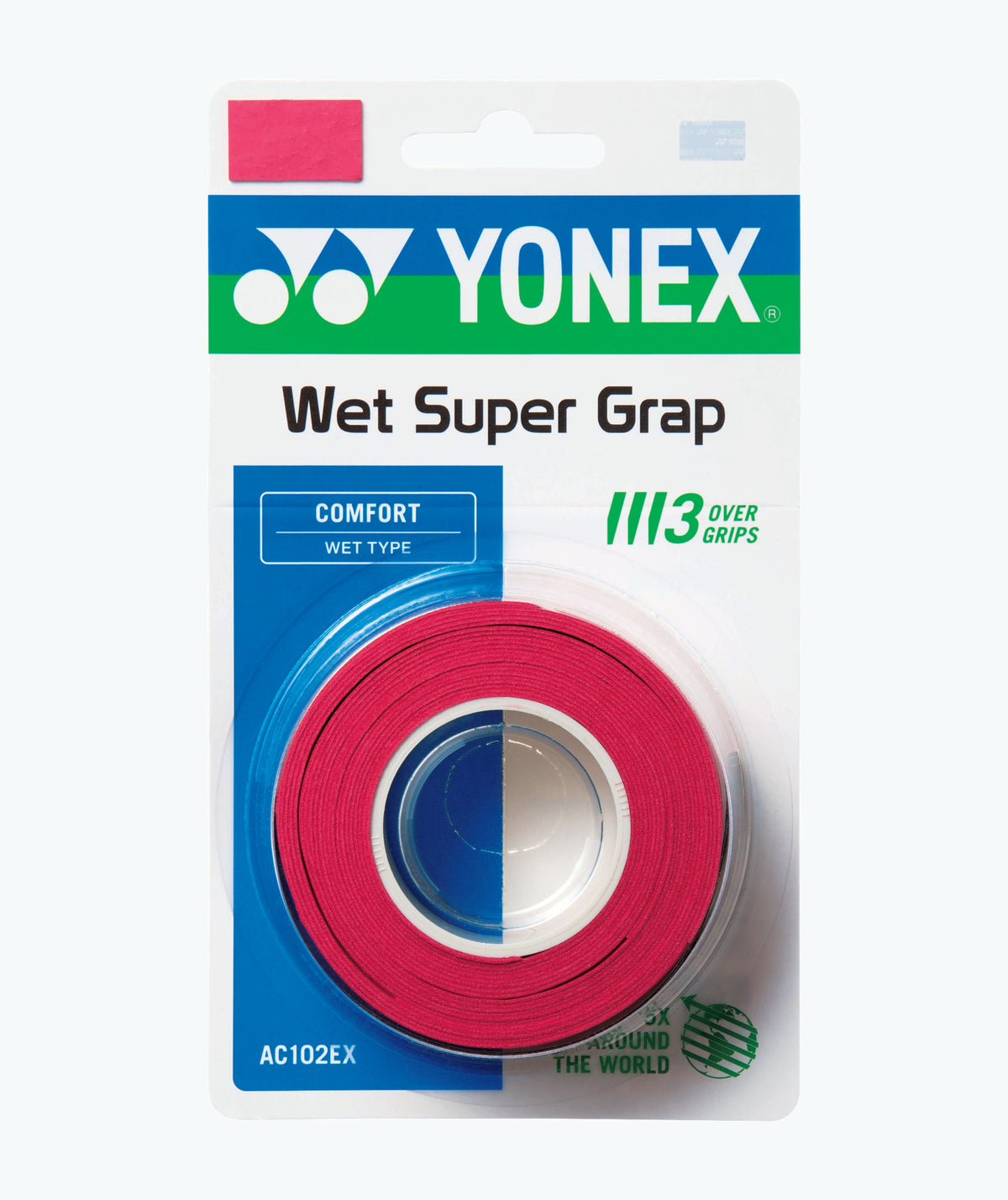 Yonex Super Grap AC102EX-3 Badminton Overgrip (3 Wraps) by Yonex - Wine Red - TopCricketStore