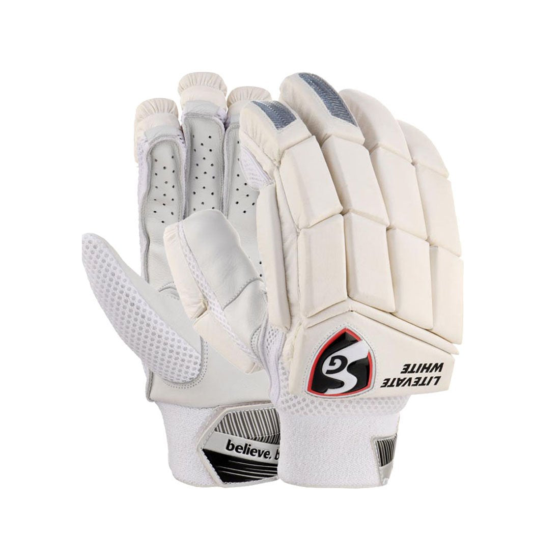SG Litevate White Junior / Youth Cricket Gloves