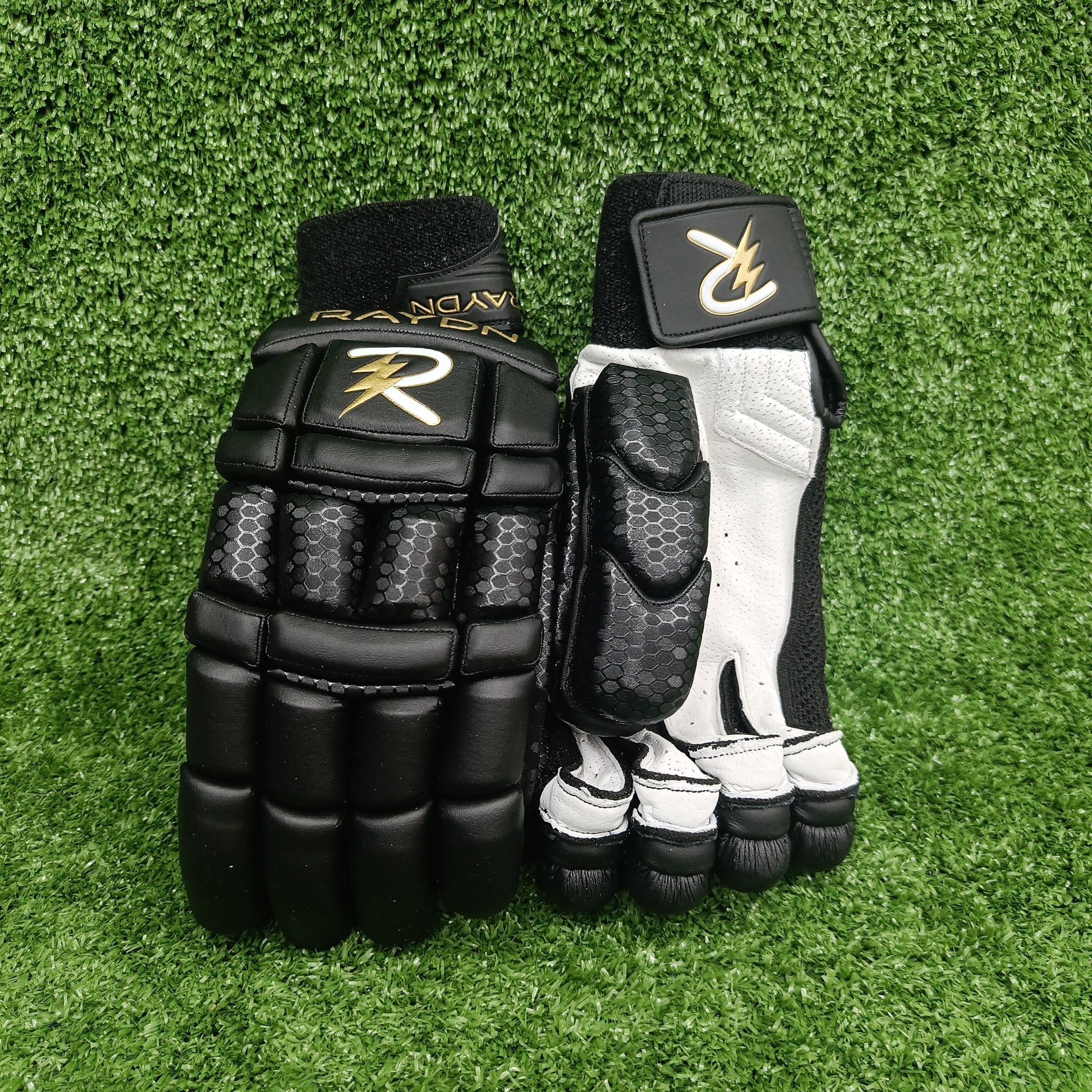 Raydn Player Edition Adult Cricket Gloves (With Pittard) White / Navy Blue / Black