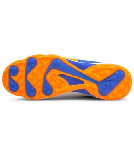 Puma 20 White-Bluemazing-Orange Glow Cricket Shoes
