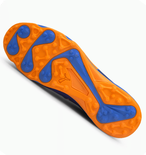 PUMA One8 Virat Kohli 19 Bluemazing Orange Glow Cricket Shoes