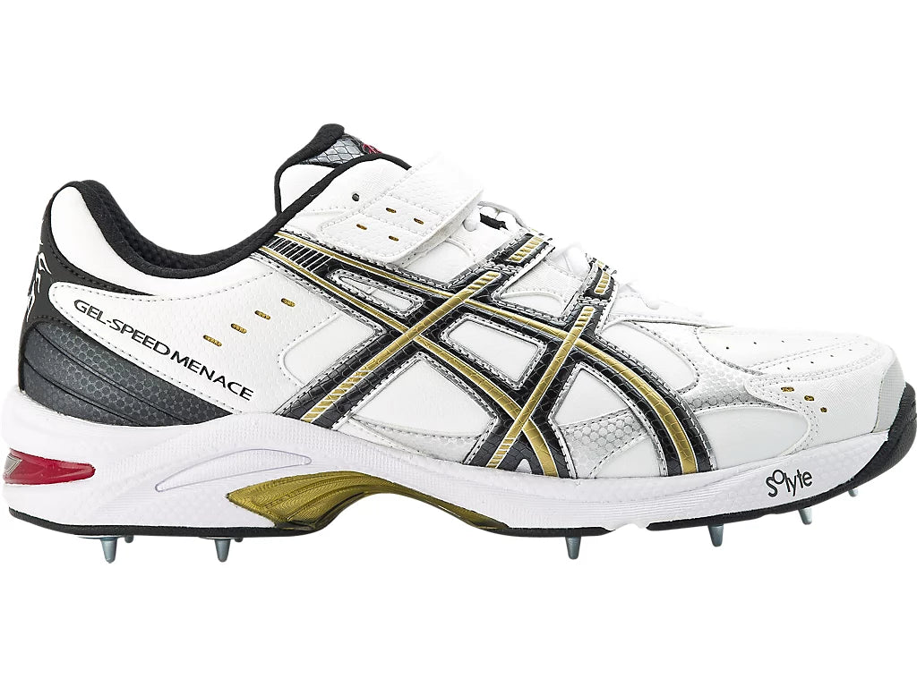 Asics Gel - Speed Menace Cricket Metal Spike Shoes-1 (White/Black/Gold-Top_Cricket_Store