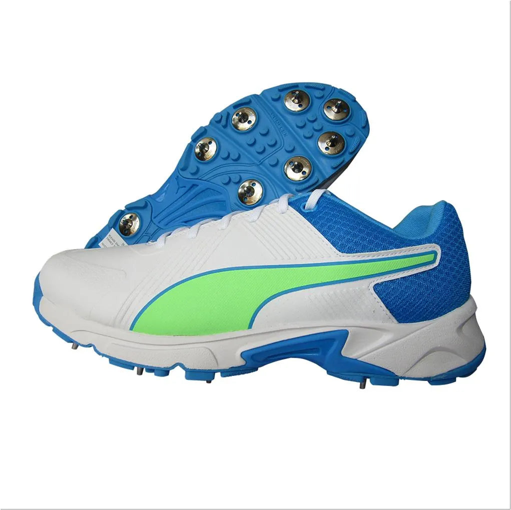 Puma Spike 19.2 White/Negy Blue Cricket Metal Spike Shoes