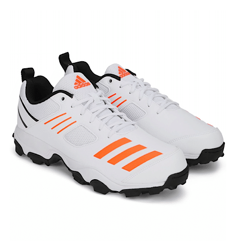 Adidas Crihase White/Orange Cricket Shoes